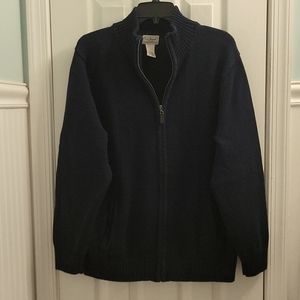 LL Bean, size XL, navy blue men's zippered sweater